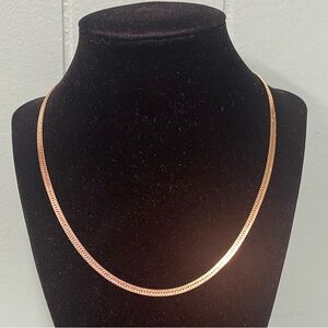 3MM GOLD PLATED FLAT HERRINGBONE CHAIN 18” LONG WITH LOBSTER CLAW CLOSURE